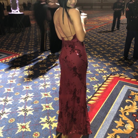 Red Lace Dress Ball Dress - Picture 2 of 3